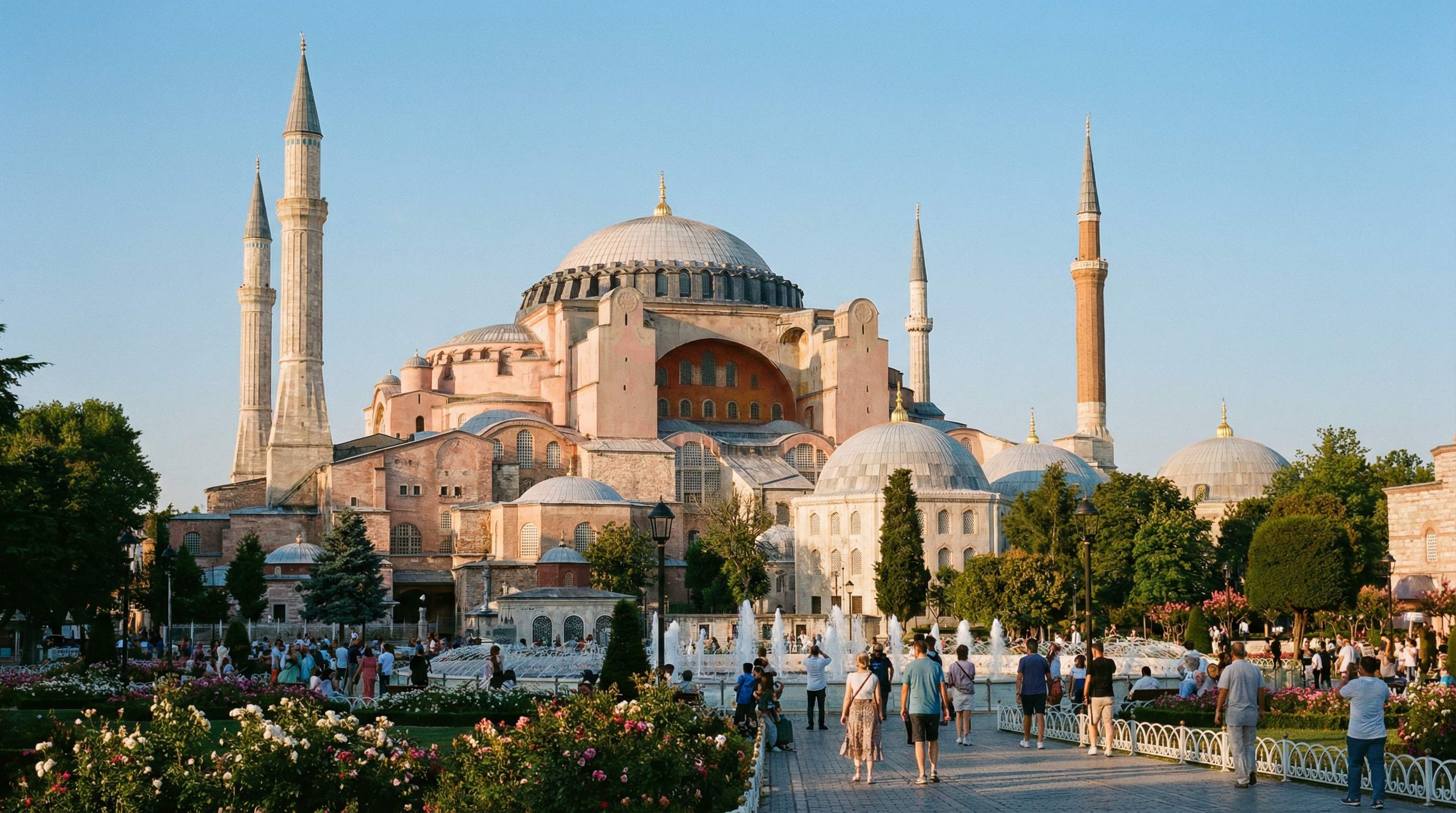 Hagia Sophia with its iconic dome and minarets