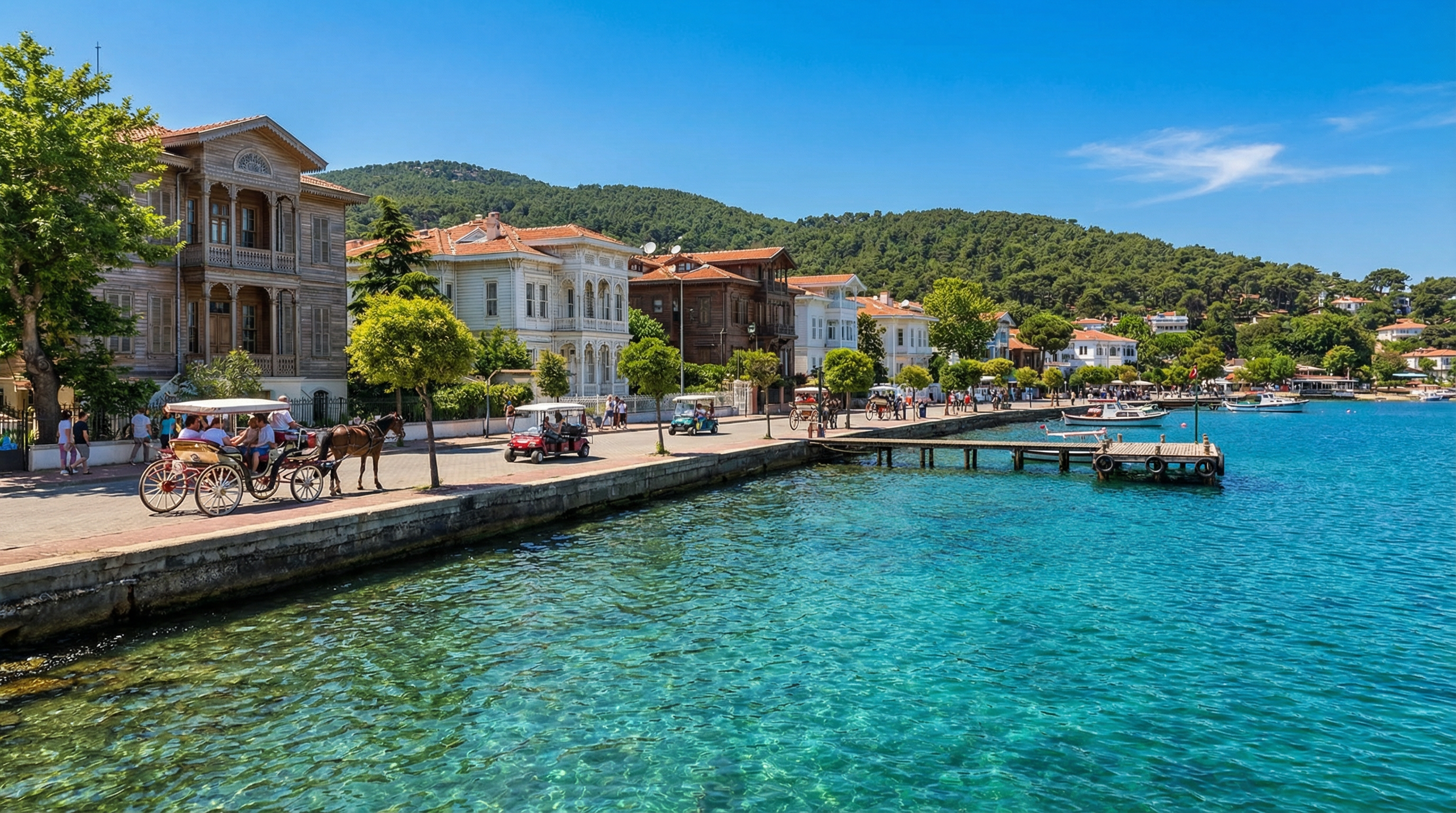 Princess Islands waterfront with Victorian mansions